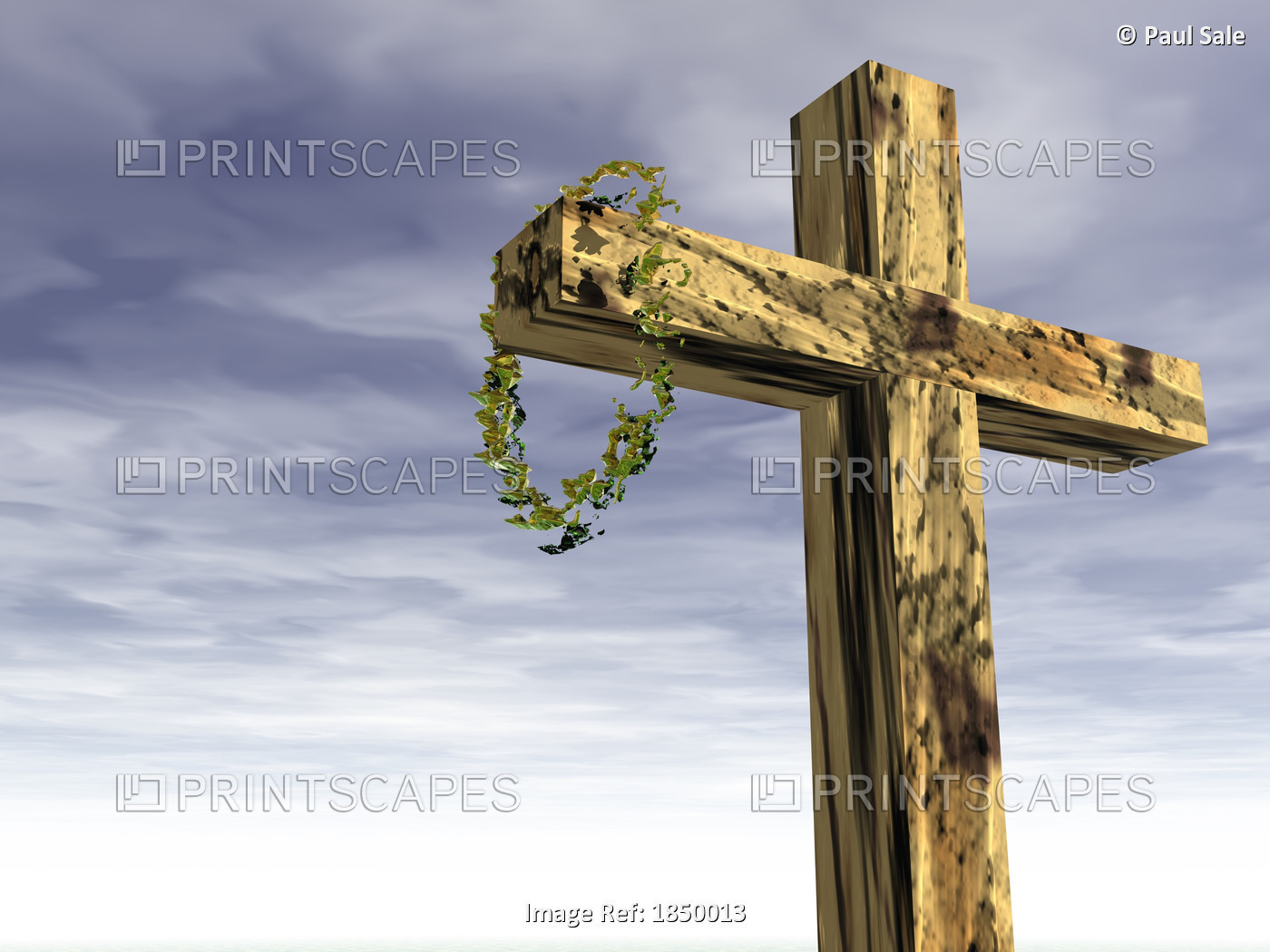 Religious Symbol; The Cross And Crown Of Thorns