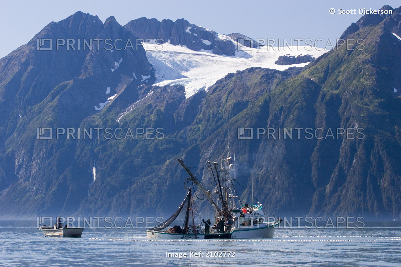Commercial Fishing Boat *Malamute Kid* Seining For Silver Salmon Port Valdez ...