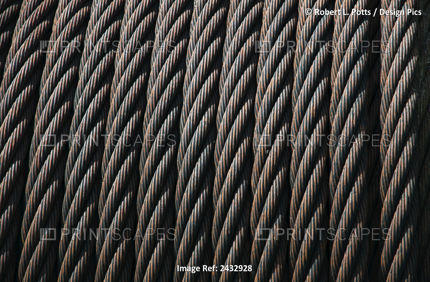 Steel Cable Makes Patterns; Astoria, Oregon, United States Of America