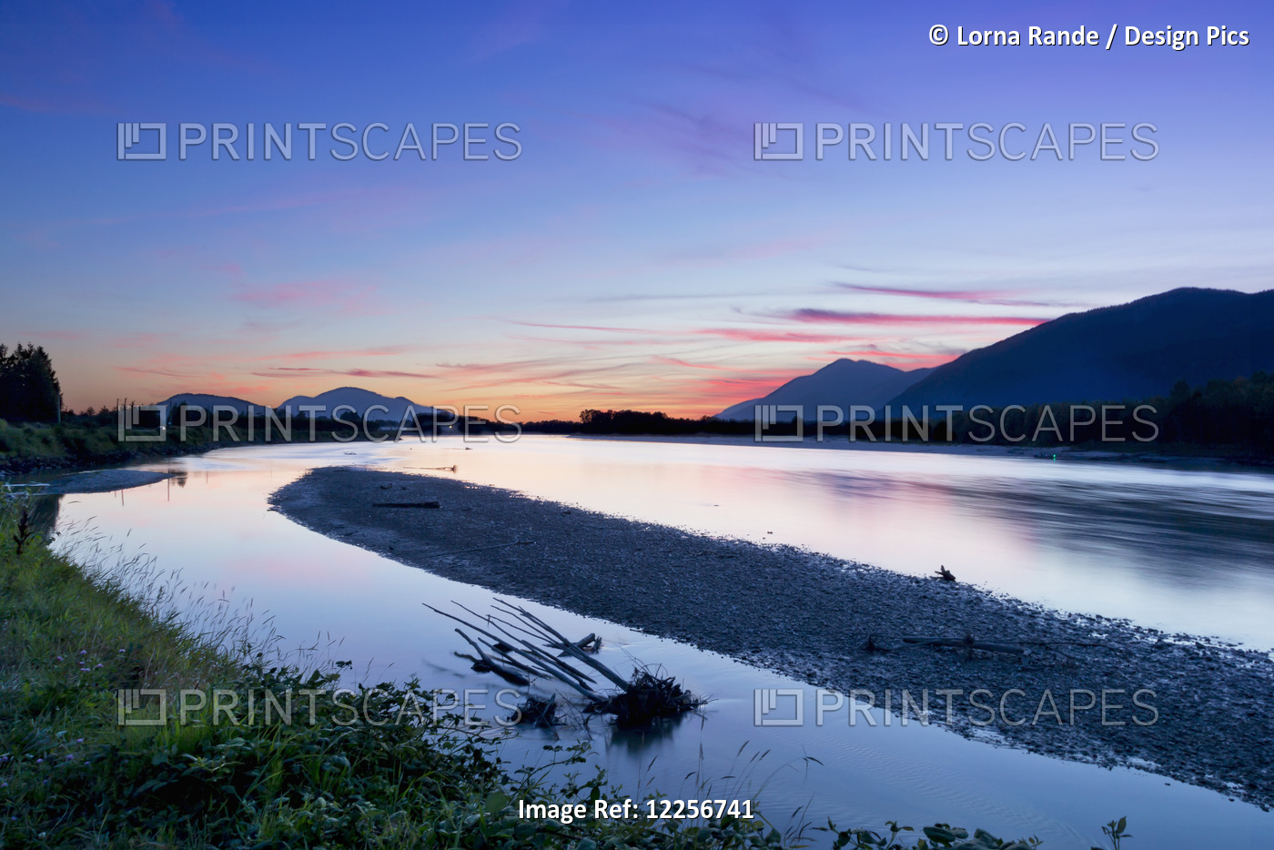 Sunset Over The River; Chilliwack, British Columbia, Canada