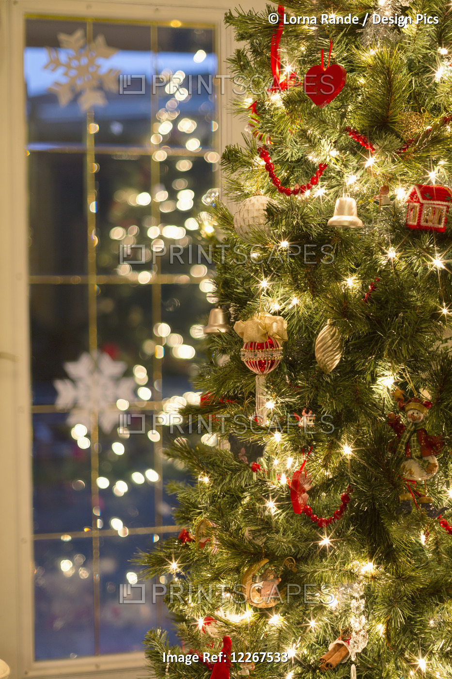 Decorated Christmas Tree; Surrey, British Columbia, Canada