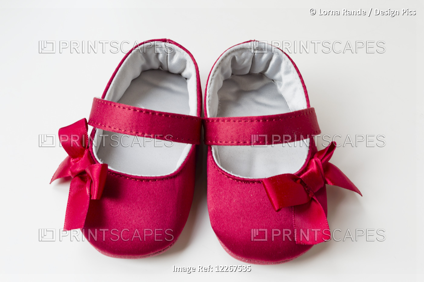 Child's Red Shoes With Bows; Chilliwack, British Columbia, Canada