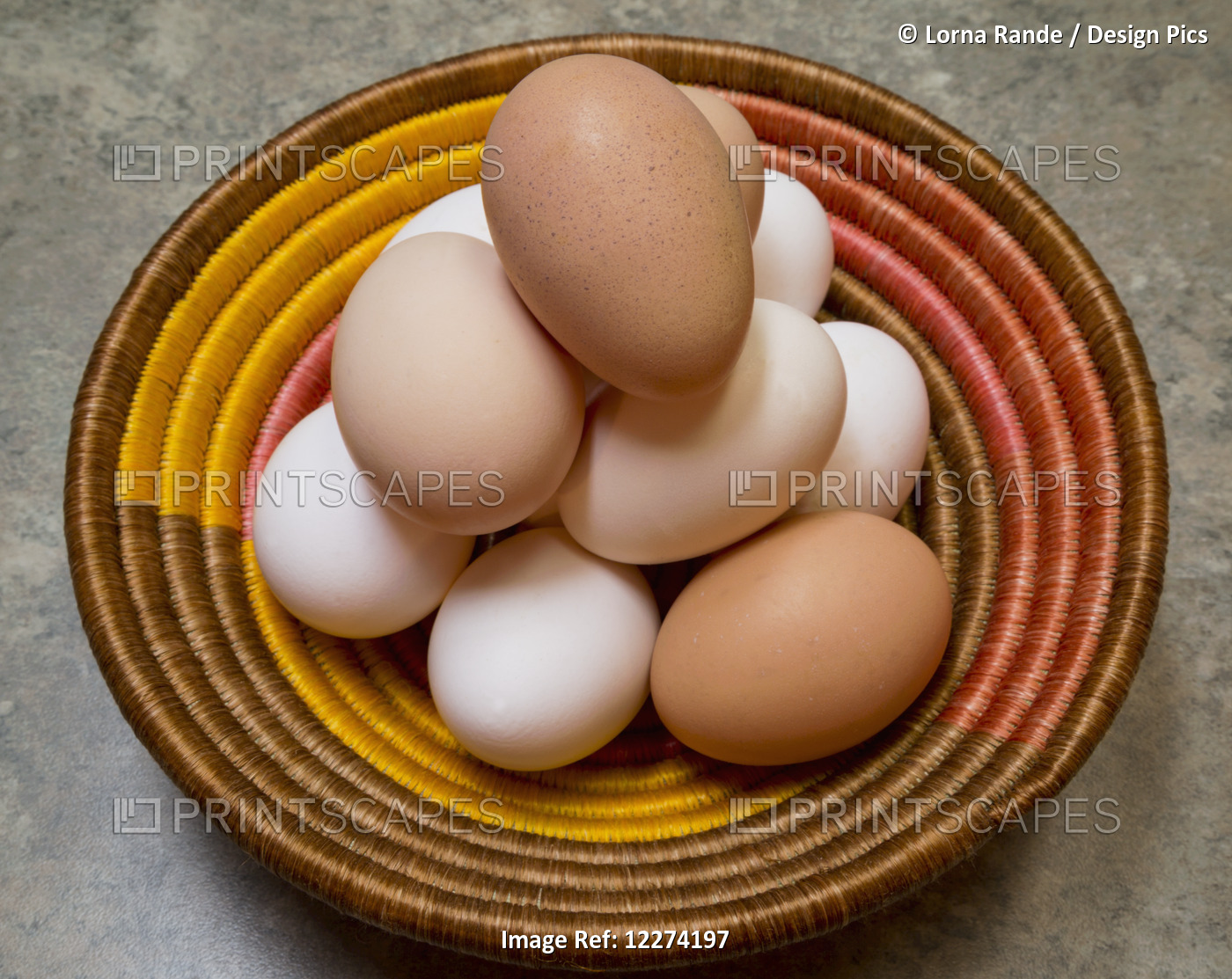 Pile Of Brown And White Eggs In A Basket; Chilliwack, British Columbia, Canada