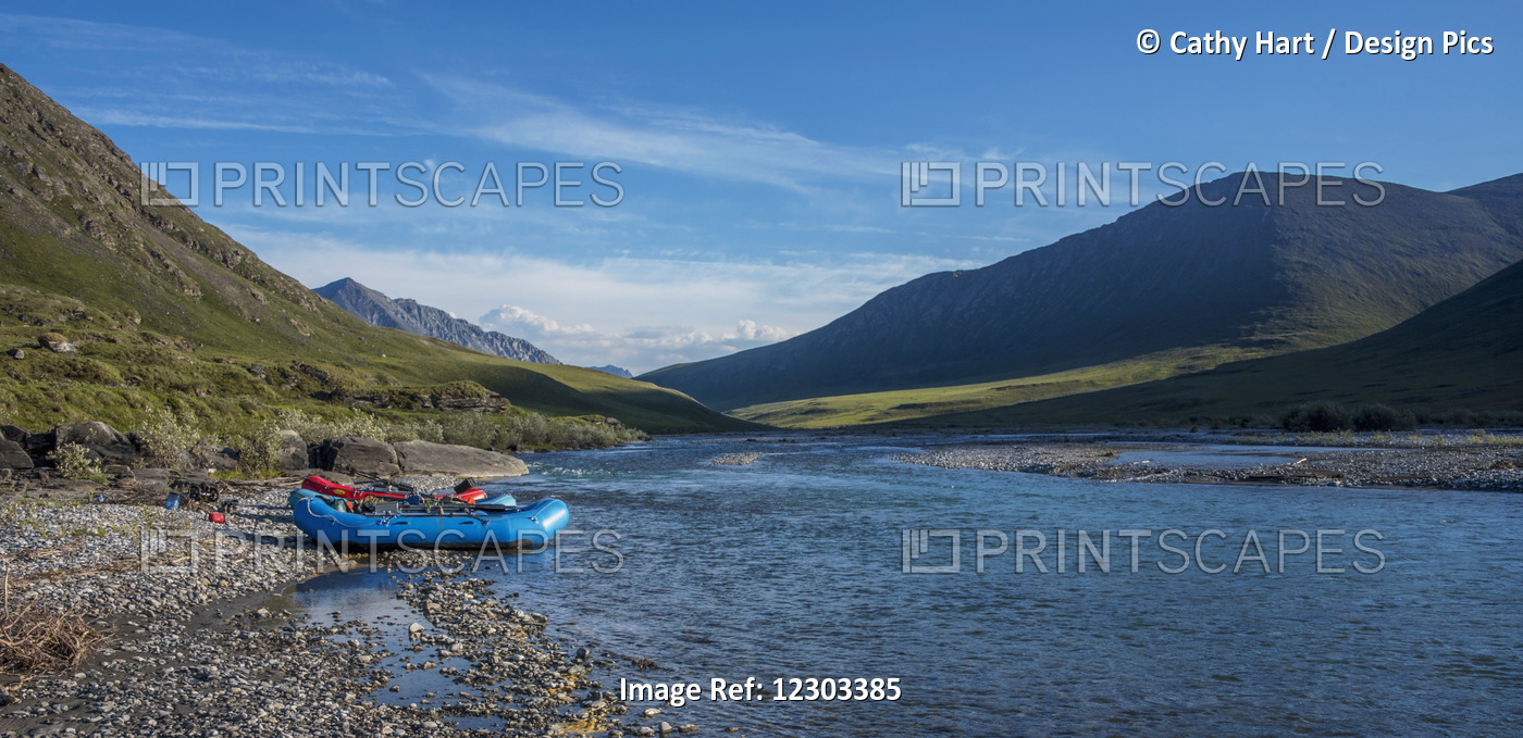 Rafts Along The Shore On The Marsh Fork Of The Canning River In The Arctic ...