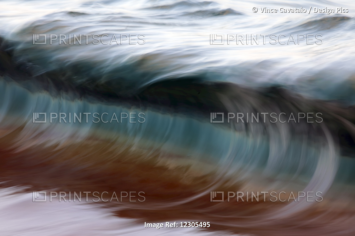 Ocean Wave Blurred By Motion; Hawaii, United States Of America