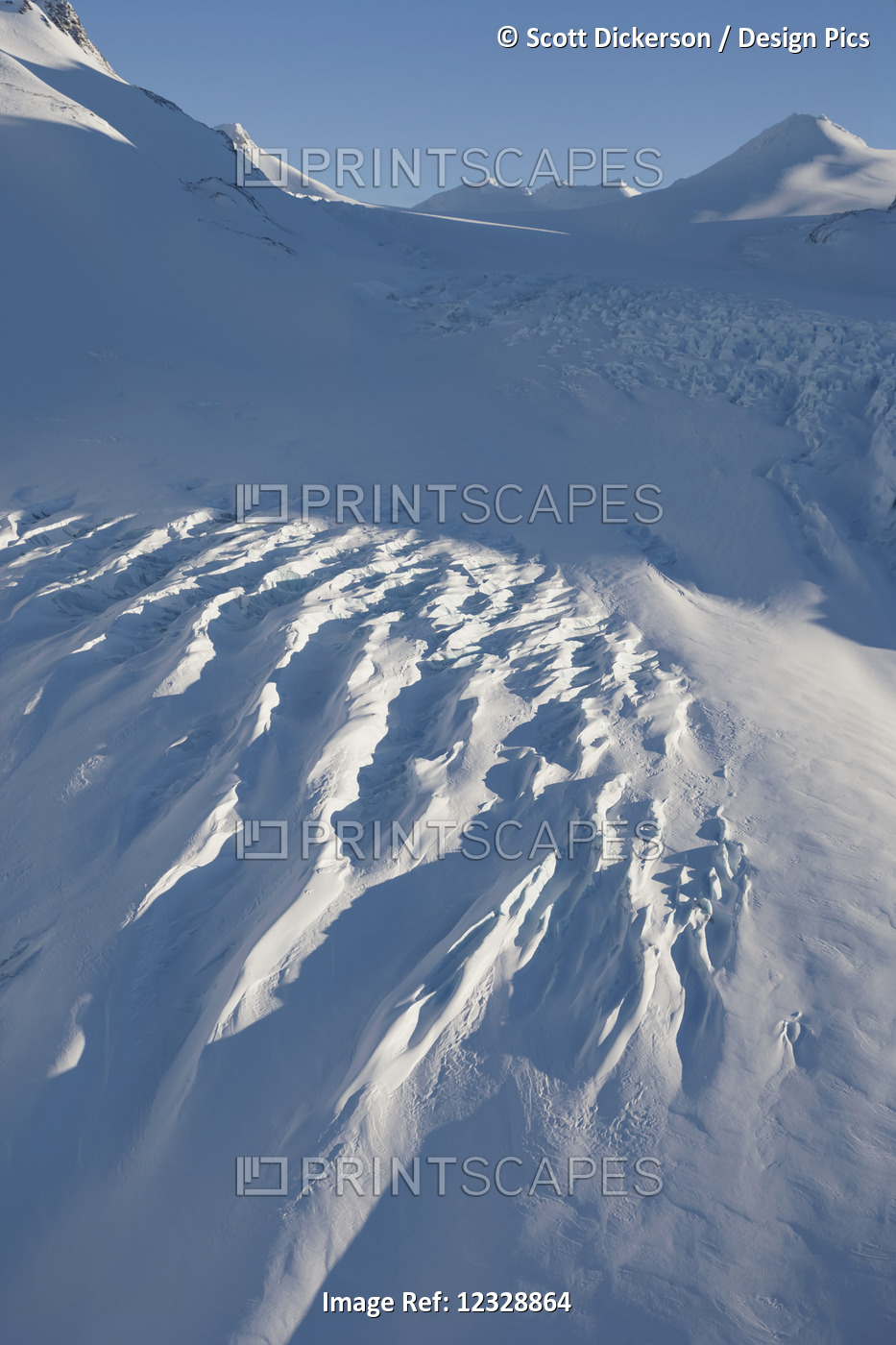 Drifting Patterns In The Surface Of The Snow In The Kenai Mountains; Alaska, ...