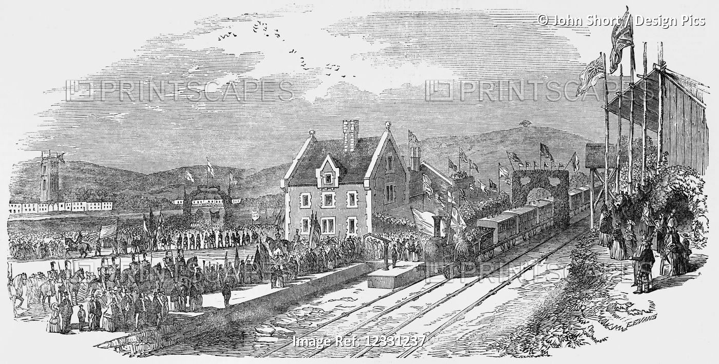 The Illustrated London News Etching From 1854. Opening Of The North Devon ...