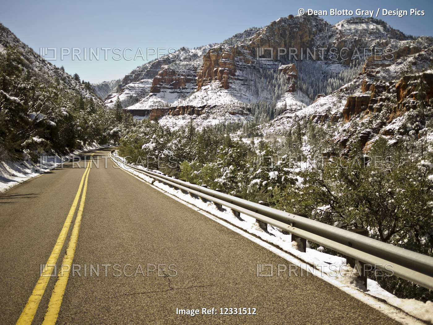 Highway 89A leading through rugged terrain; Arizona, United States of America