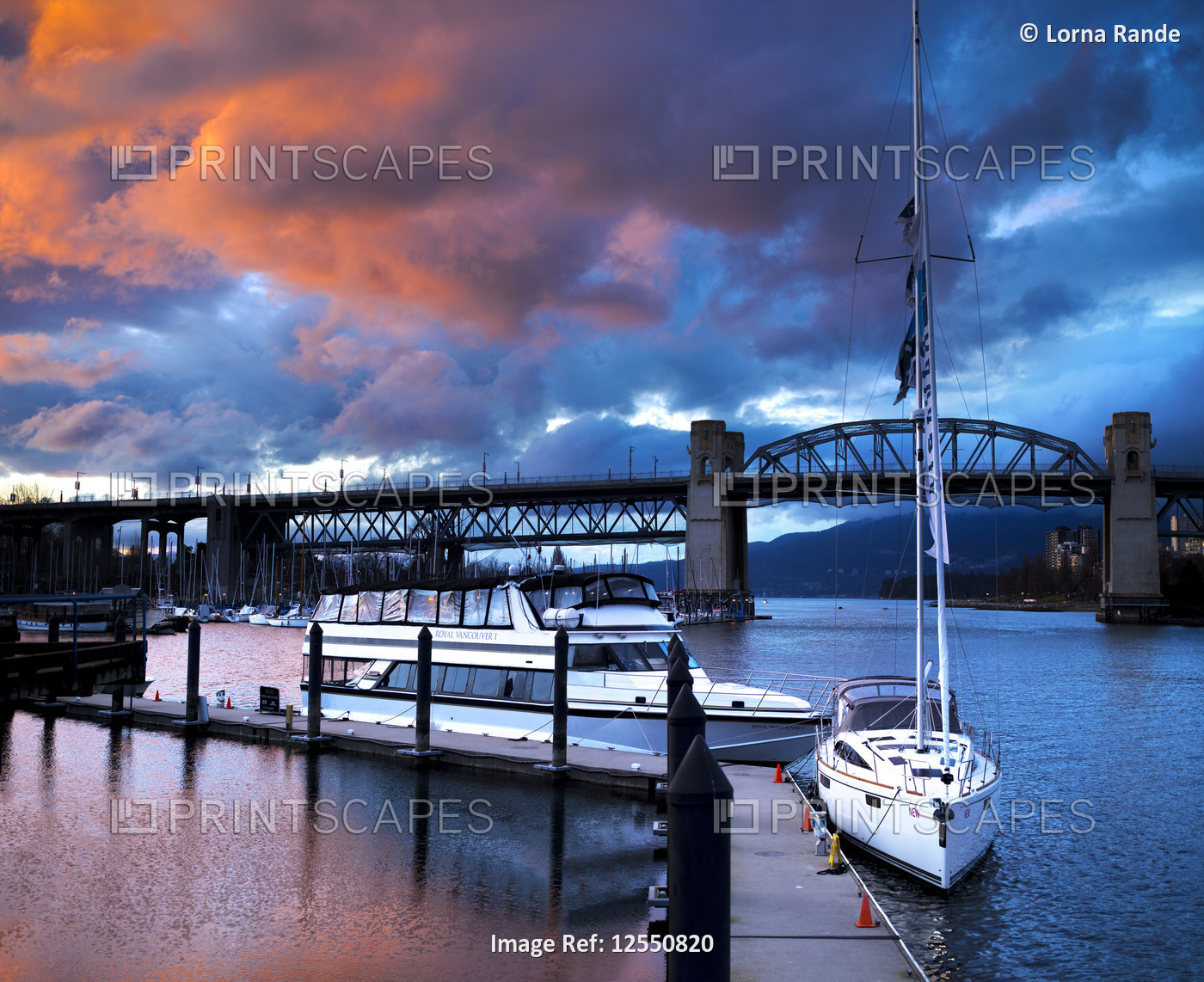Sunset over the Burrard Street Bridge from Granville Island, after a crazy ...