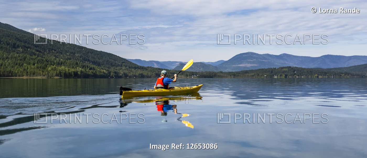 Kayaking on White Lake; British Columbia, Canada