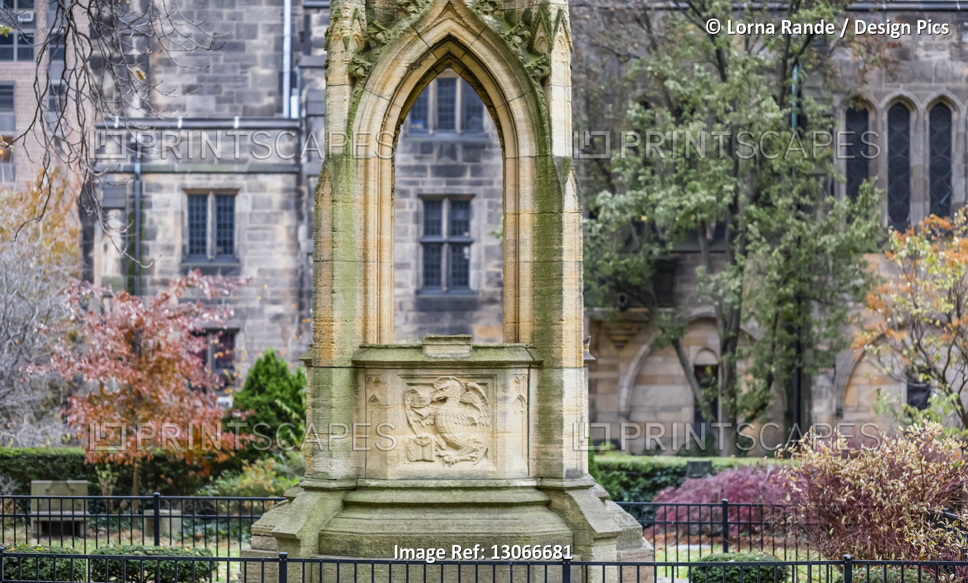 Decorative stone structure at the Cathedral of St. John the Divine, Manhattan; ...