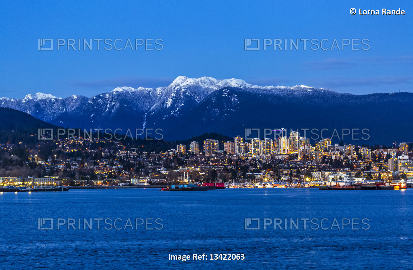 Vancouver at twilight; Vancouver, British Columbia, Canada