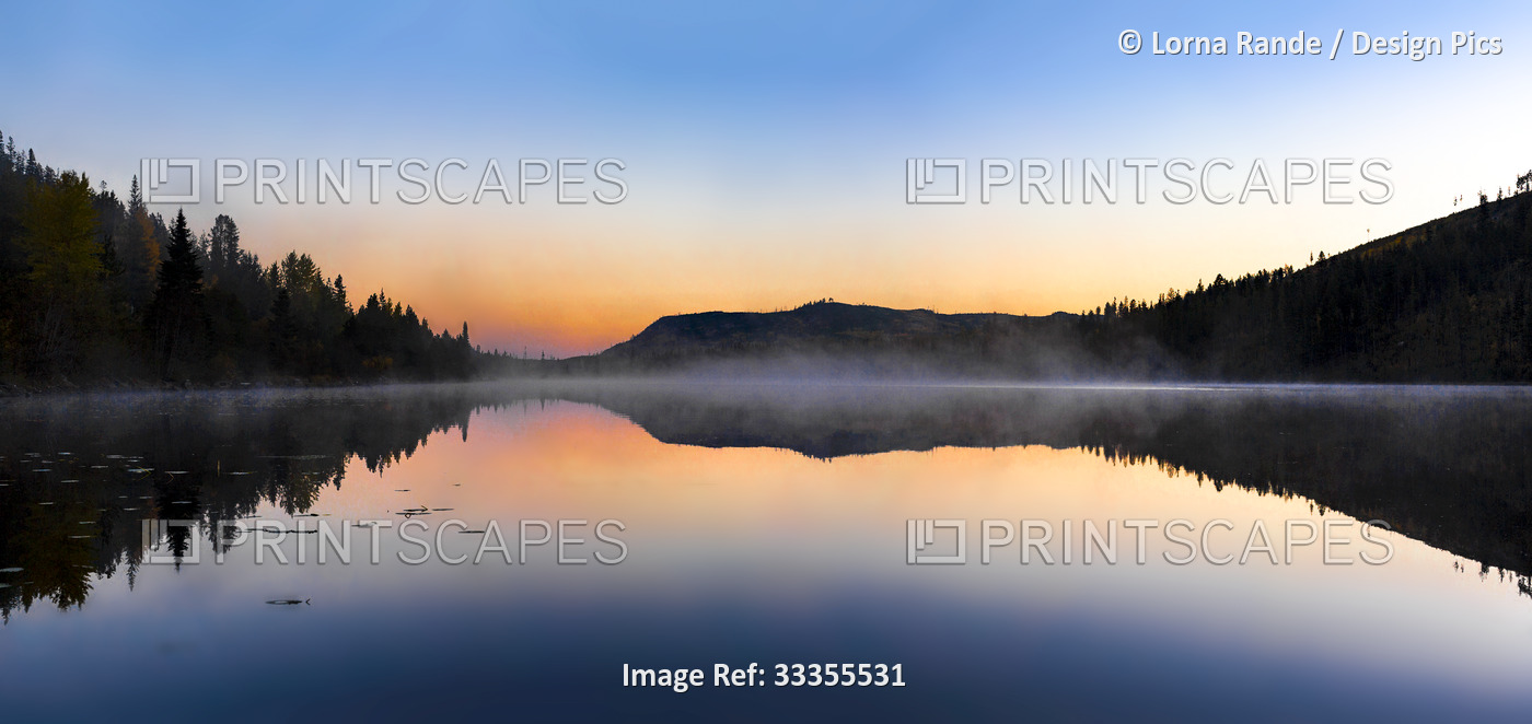 Tranquil beauty of Chute Lake at sunrise; Naramata, British Columbia, Canada