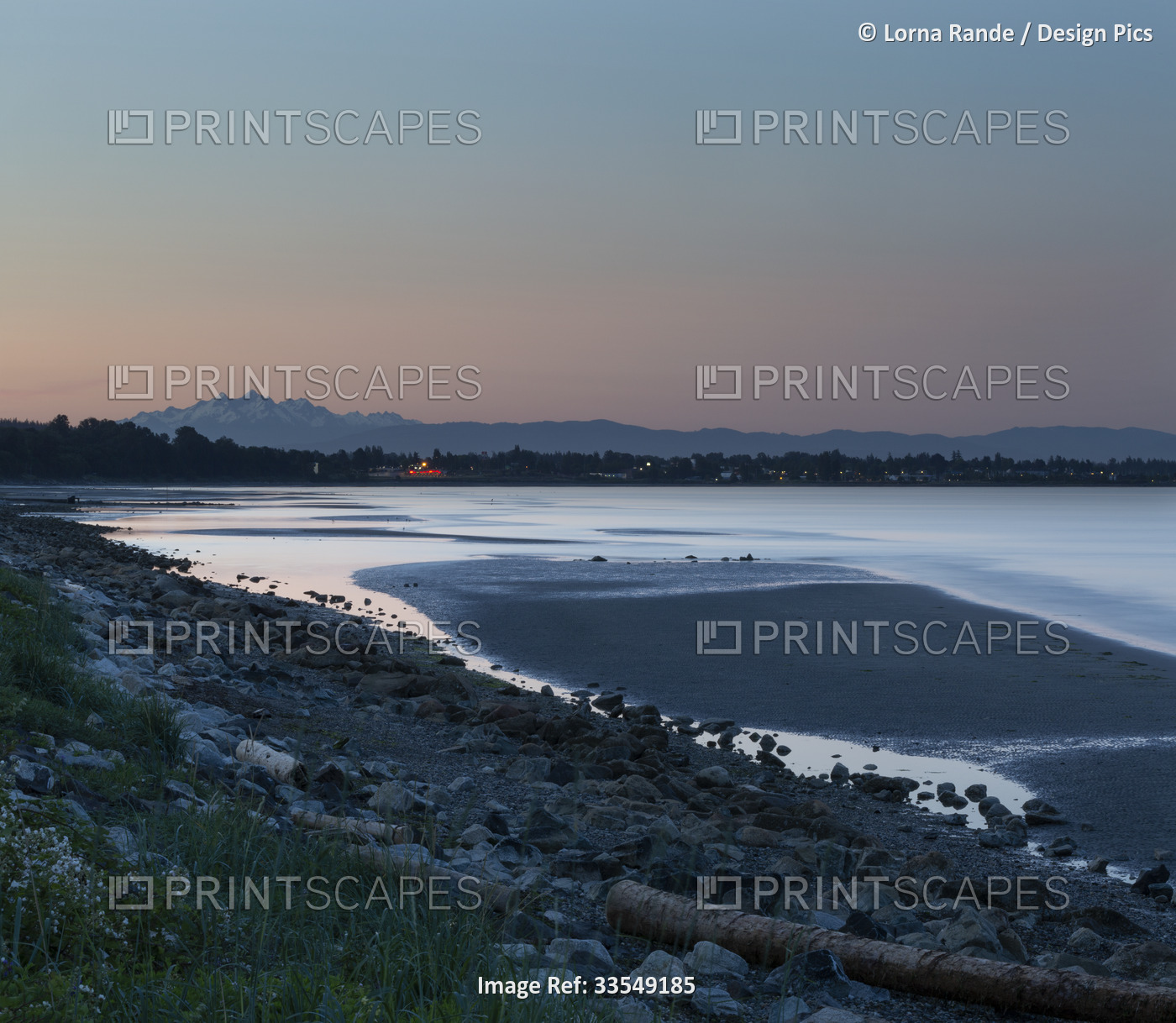 Early morning along a beach in White Rock, BC, Canada; White Rock, British ...
