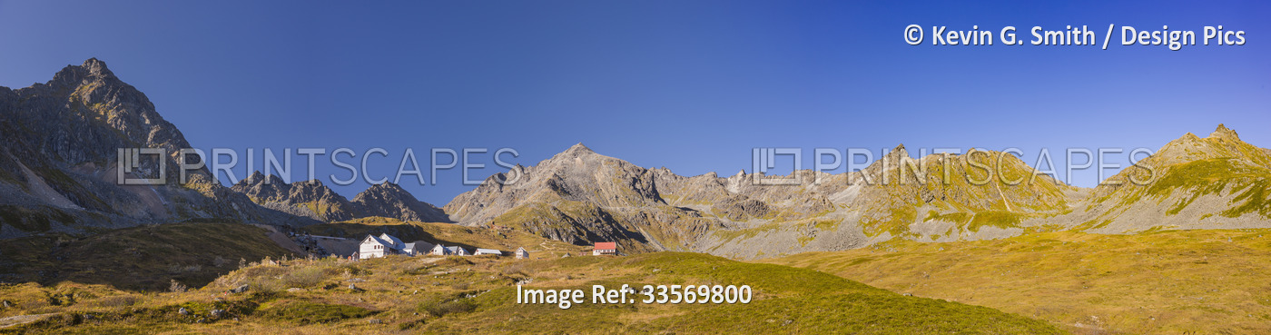 Wide angle view of the Independence Mine and Gold Mint Mine area, autumn ...