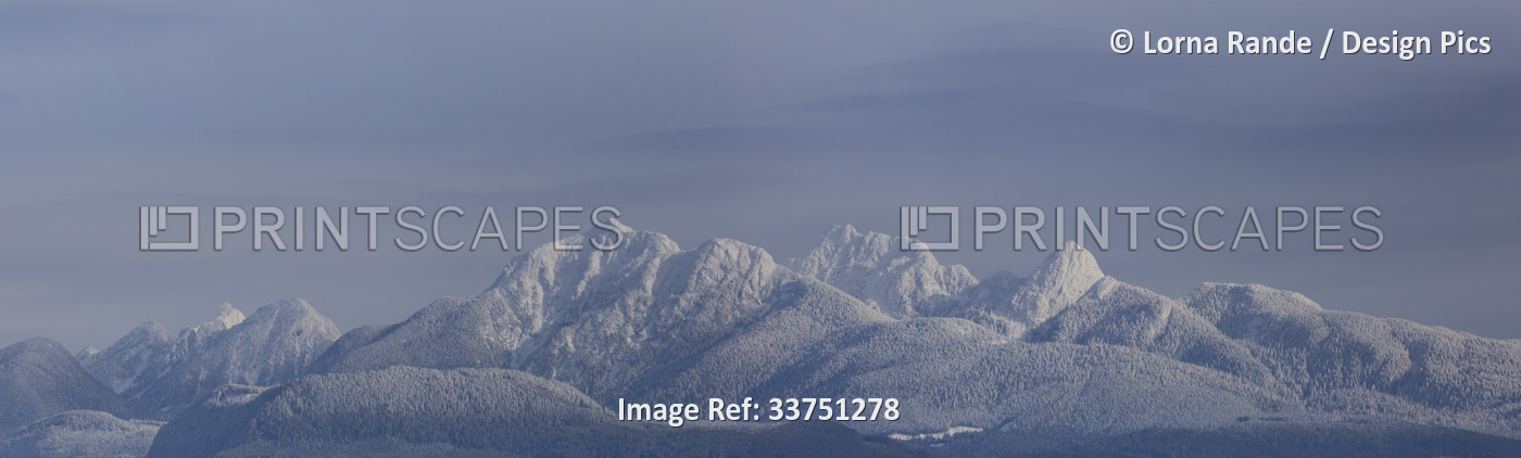 'Golden Ears' twin peaks on the summit of Mount Blanshard of the Garibaldi ...