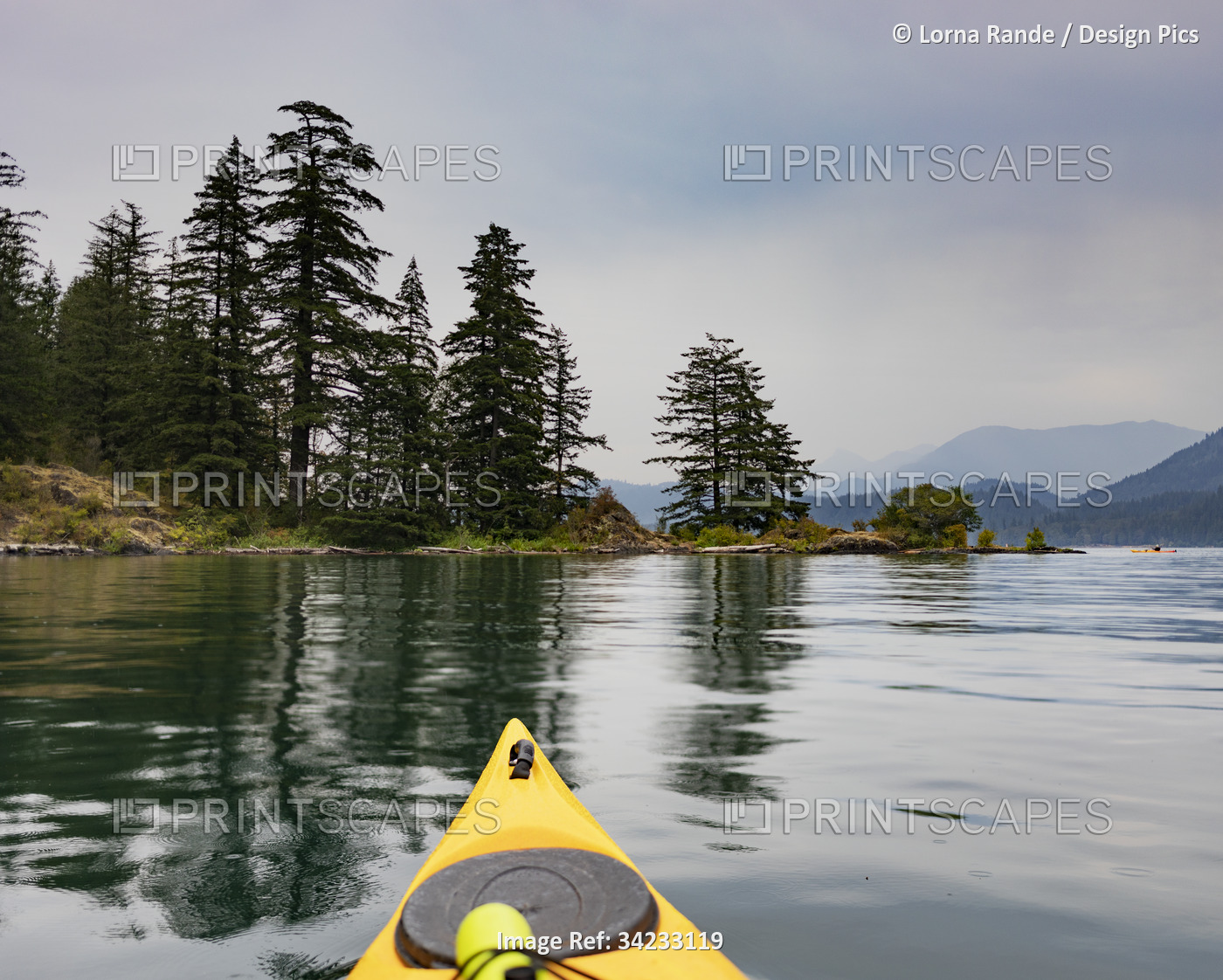 Kayaking in Cultus Lake in the Fraser Valley of BC, Canada; Cultus Lake, ...